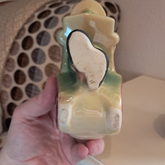 Vintage Set Shawnee Pottery Planter Asian Man Rickshaw Cart #539 USA Ceramic - Picture 11 of 13